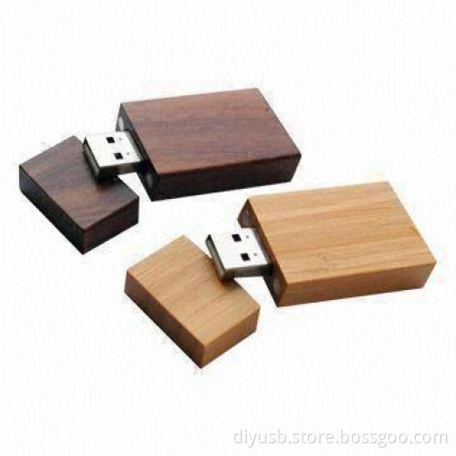 Wood Pen Drive with 1 to 32GB Memory Capacities, Free Logo and Original Chip Inside